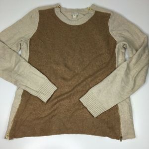 J. Crew Women’s Brown Wool Blend Sweater Zipper M